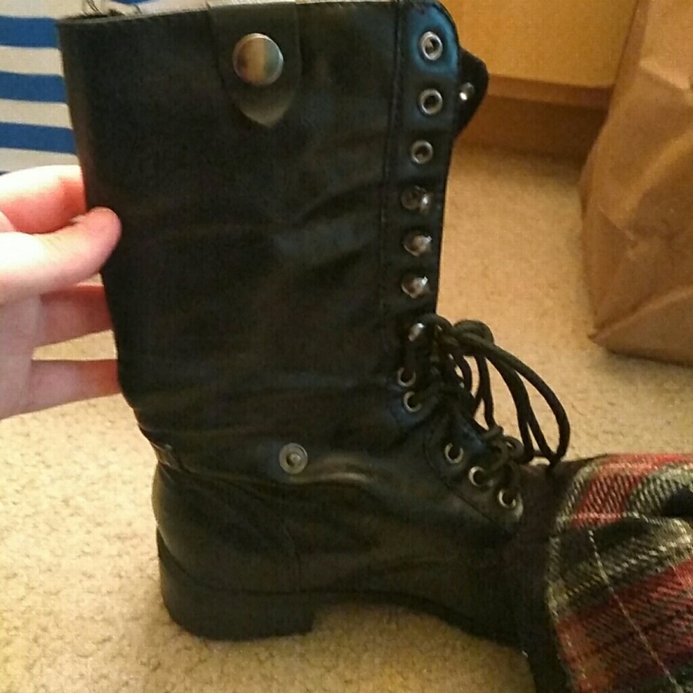 Black combat boots